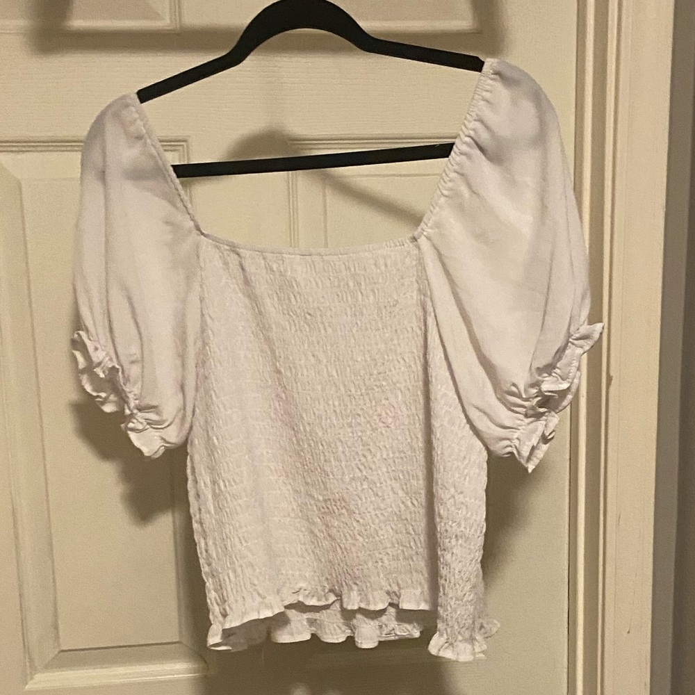 White Cropped Blouse by: No Boundaries - Picture 6 of 6